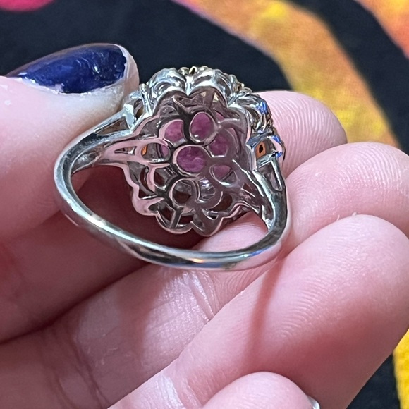 Chuck Clemency STS Amethyst Ethiopian Fire Opal Sterling Silver 925 Size 10 Ring - Picture 5 of 10